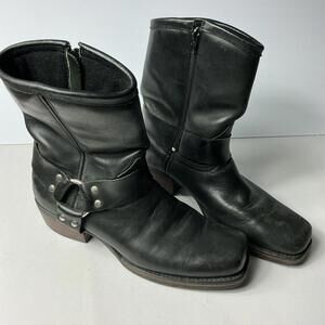 Dingo Motorcycle Harness Black Leather Boots  D19880 Men's 9D
